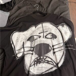 Black Graphic Sweatshirt with White Print